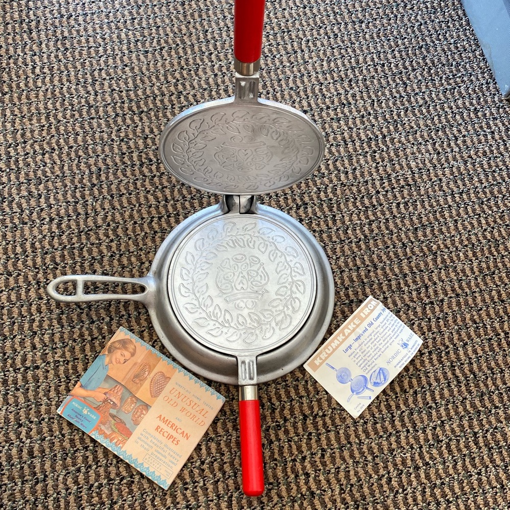 Vintage Nordicware Scandinavian Krumkake iron.  New in box. (Box written on)